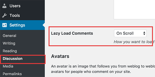 Выберите способ ленивой загрузки комментариев в WordPress