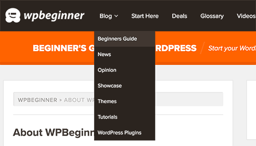 Displaying blog topics in WordPress navigation menu