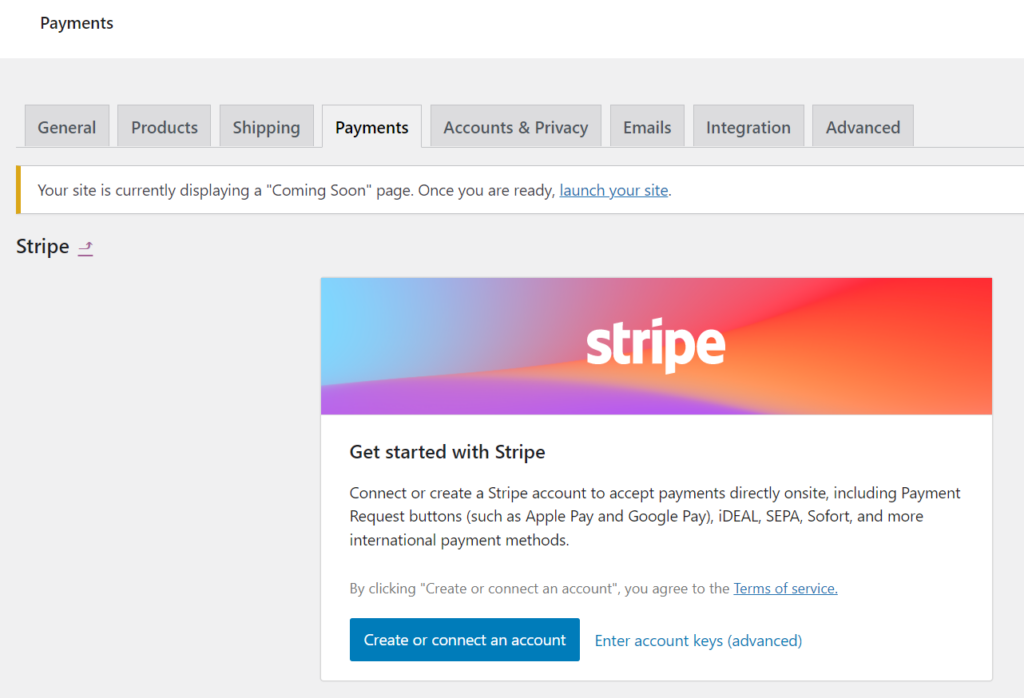 Connect Stripe account with WooCommerce