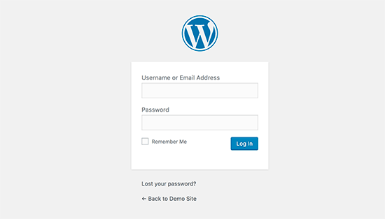 WordPress login page