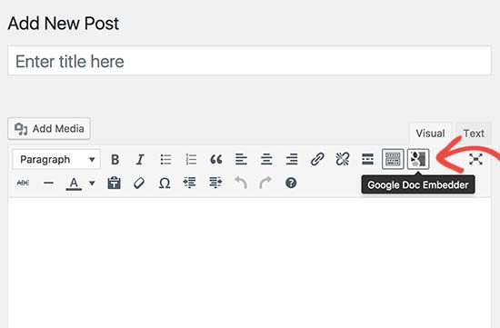 Google Doc Embed button