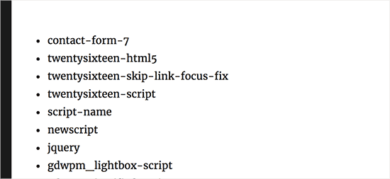 在WordPress中显示插件脚本句柄列表