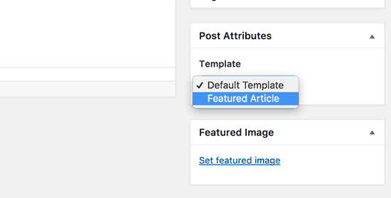 Select your custom single post template