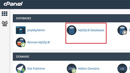 MySQL databases in cPanel