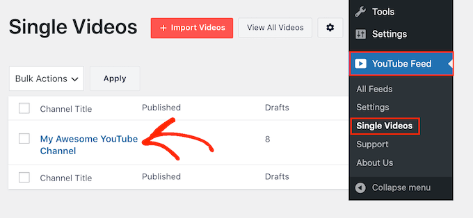 Import video settings into WordPress