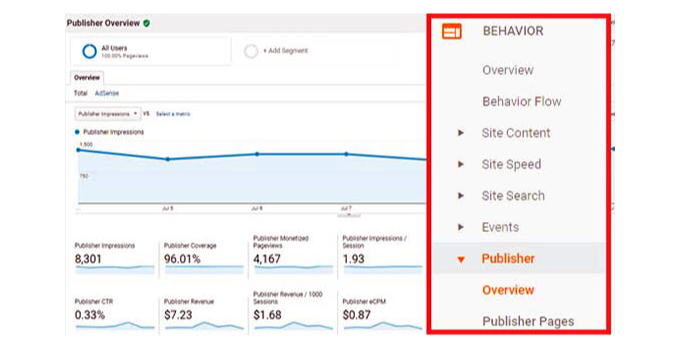 View AdSense report