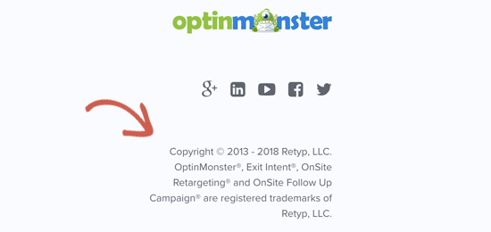 Пример использования символов авторского права и товарного знака на сайте