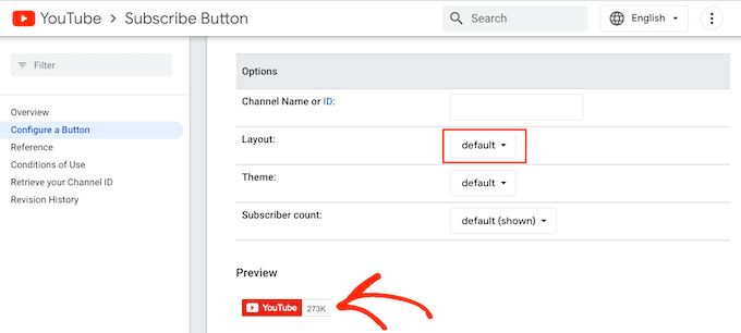 Кнопка подписки на YouTube
