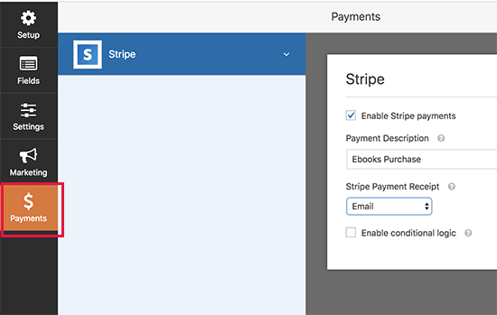 Enable Stripe payments