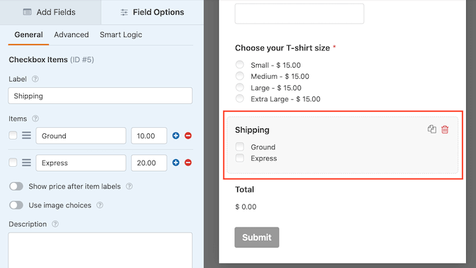 Adding shipping options to WordPress