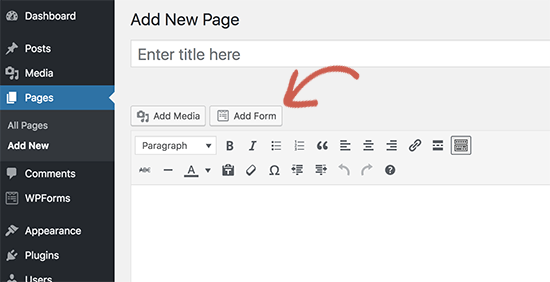 Add form button