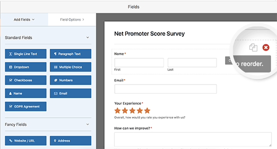 Delete all form fields