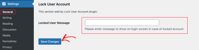 Messaggio di account utente bloccato