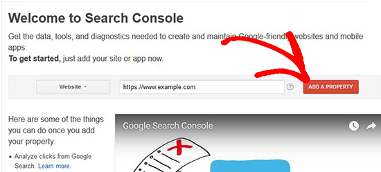Voeg een website toe aan de Google-zoekconsole