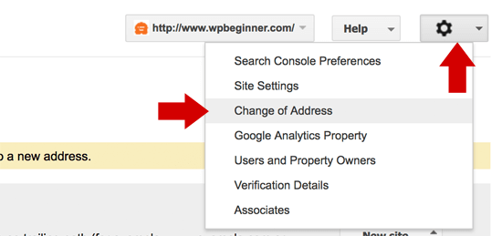 Google Search Console Change of Site Address