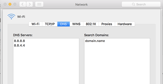 Cài đặt DNS trên máy Mac