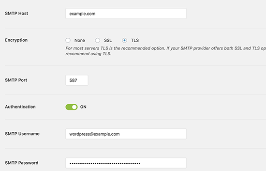 SiteGround SMTP settings for WordPress 