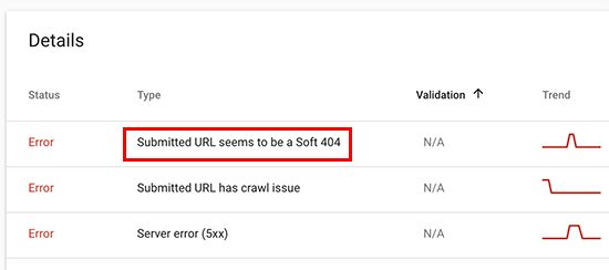 Soft 404 errors in Google Search Console