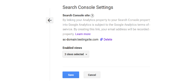 See search console and analytics connection