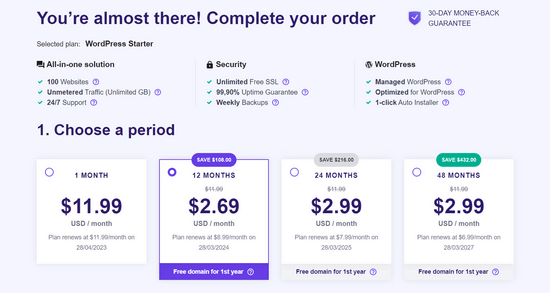 Choose a Hostinger pricing plan