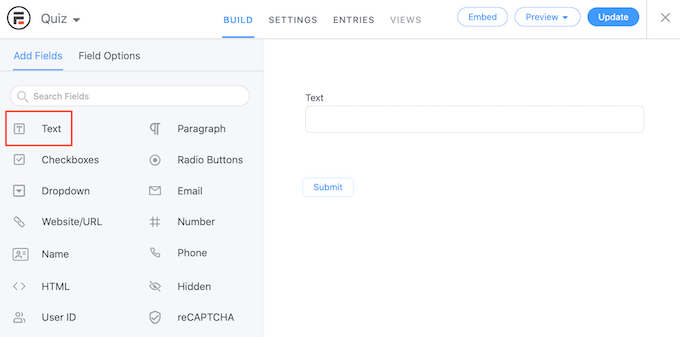 Adding fields to your form