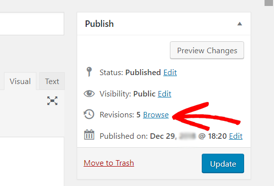 Browse Post Revisions in WordPress Classic Editor