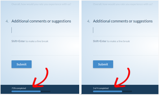 Conversational Forms Progress Bar Styles - Percentage vs. Proportion