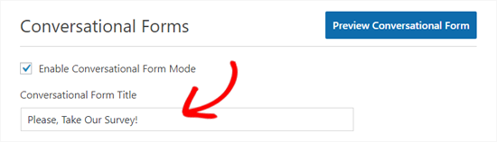 WPForms Conversational Form Title