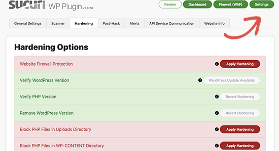Sucuri security hardening
