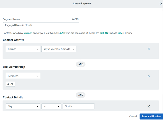 Create a Segment in Constant Contact