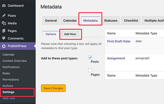 Managing editorial metadata