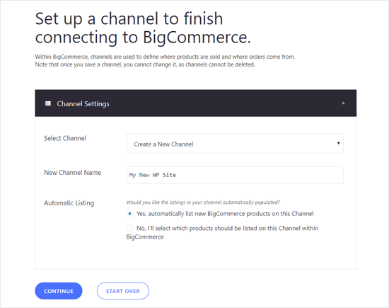Set Up a Channel for WordPress Site in BIgCommerce