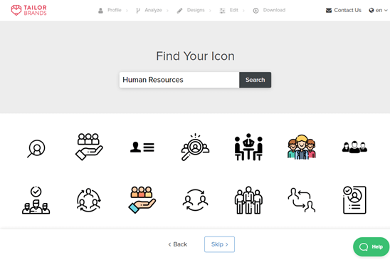 Scegliere un'icona per il tuo logo