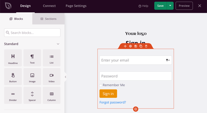 Edit Your Login Page