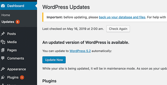忽略WordPress更新