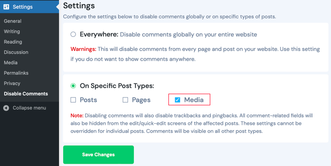 The Disable Comments Plugin Lets You Disable Comments from Media Pages