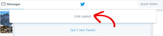 Tweet Link Copied