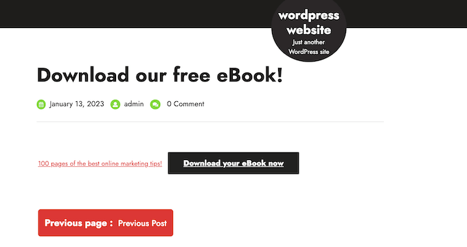 Adding a downloadable PDF file to WordPress