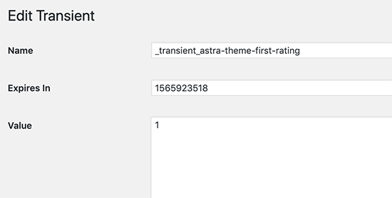 Editing a single transient in WordPress