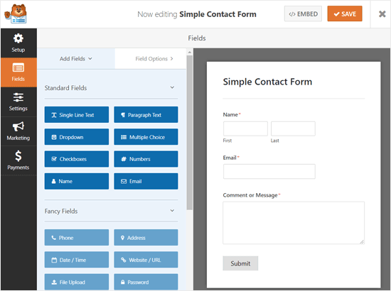 Drag and Drop Form Builder WPForms