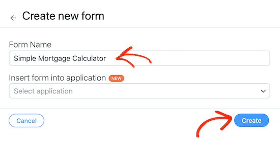 Adding a name to the mortgage calculator form