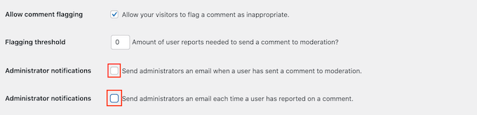 Как разрешить пользователям сообщать о неуместных комментариях