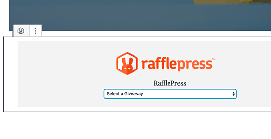 Adding a RafflePress block to your WordPress blog