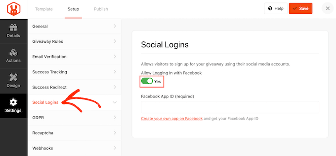 Adding Facebook login to a social contest
