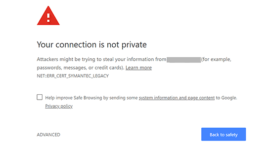 Kết nối của bạn không phải là lỗi riêng tư trong Google Chrome