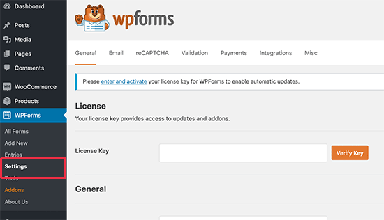 Лицензионный ключ WPForms