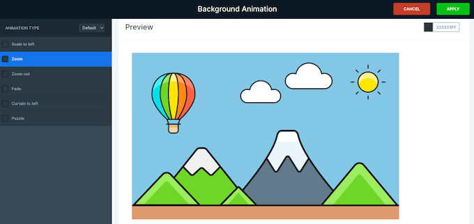 Adding background animations to slides in WordPress