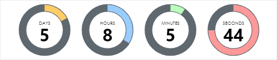 Un esempio di timer creato utilizzando Countdown Builder