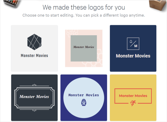Logos for Monster Movies created by Hatchful