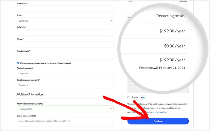 LearnDash checkout page
